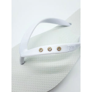 Filli London St Tropez Crystal Flip Flops - White