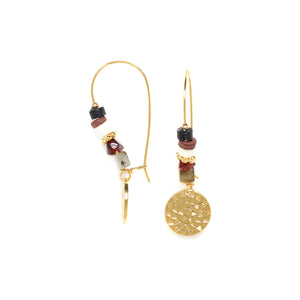 Franck Herval Kara Medium Hooks+Disc Earrings