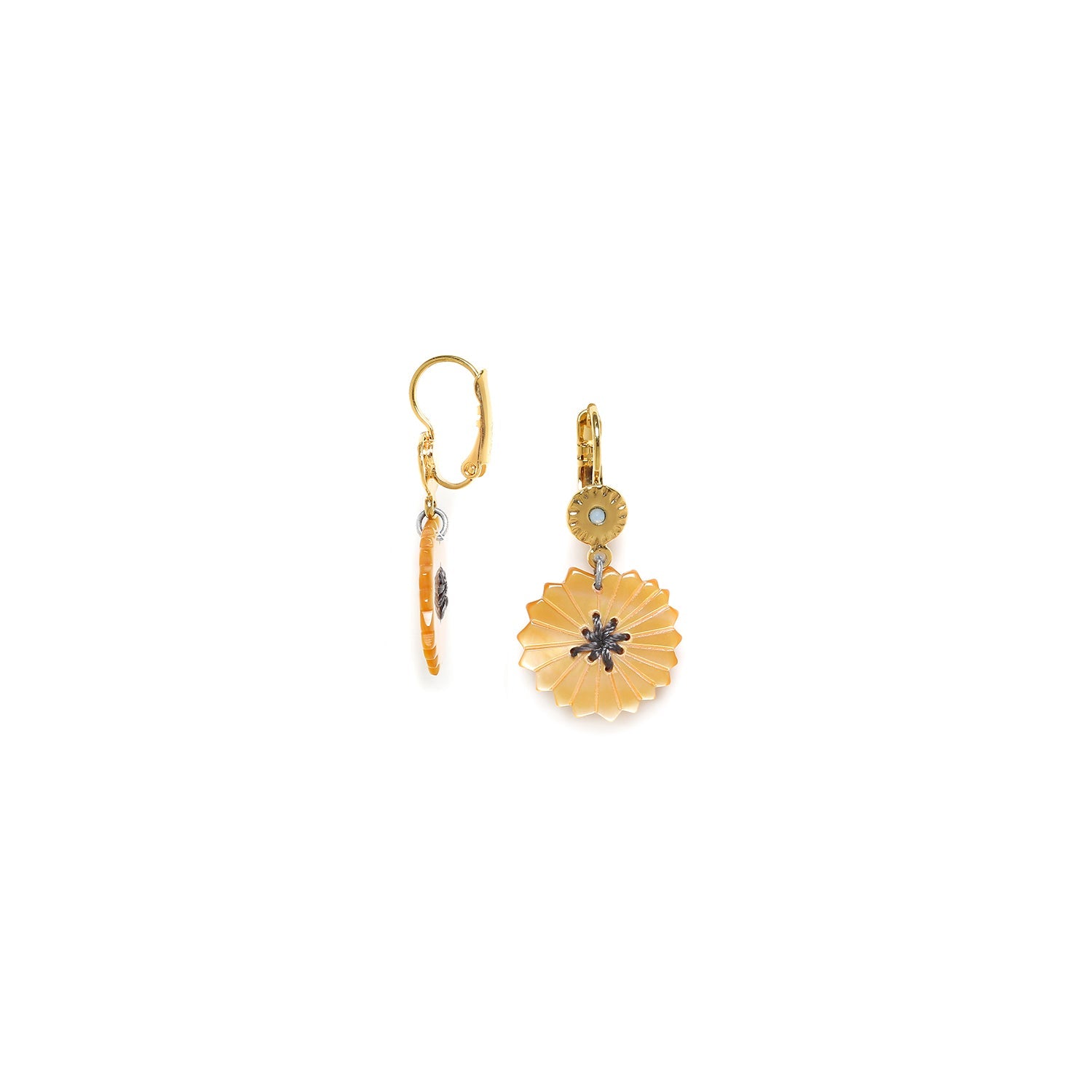 Franck Herval Justine Flower Dangle French Hooks