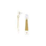 Load image into Gallery viewer, Franck Herval Olwen Oval Mop Shell Dangle Post Earrings
