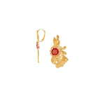 Load image into Gallery viewer, Franck Herval Appoline Flower + Strass French Hooks (Cherry)
