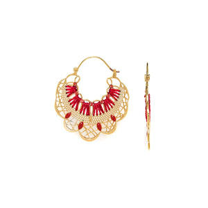 Franck Herval Appoline Creoles Earring (Cherry)