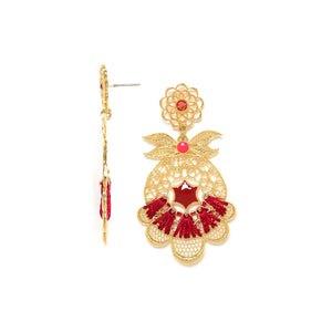 Franck Herval Appoline Lace Design Dangle Post (Cherry)