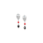 Load image into Gallery viewer, Franck Herval Wina Post Earrings With Black Drop Dangle
