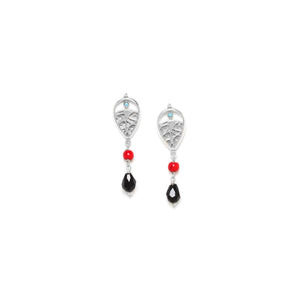 Franck Herval Wina Post Earrings With Black Drop Dangle