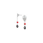 Load image into Gallery viewer, Franck Herval Wina Post Earrings With Black Drop Dangle
