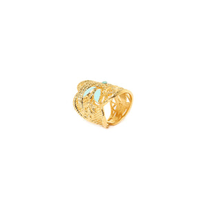 Franck Herval Cassiopee Lace Design Ring (Amazonite)