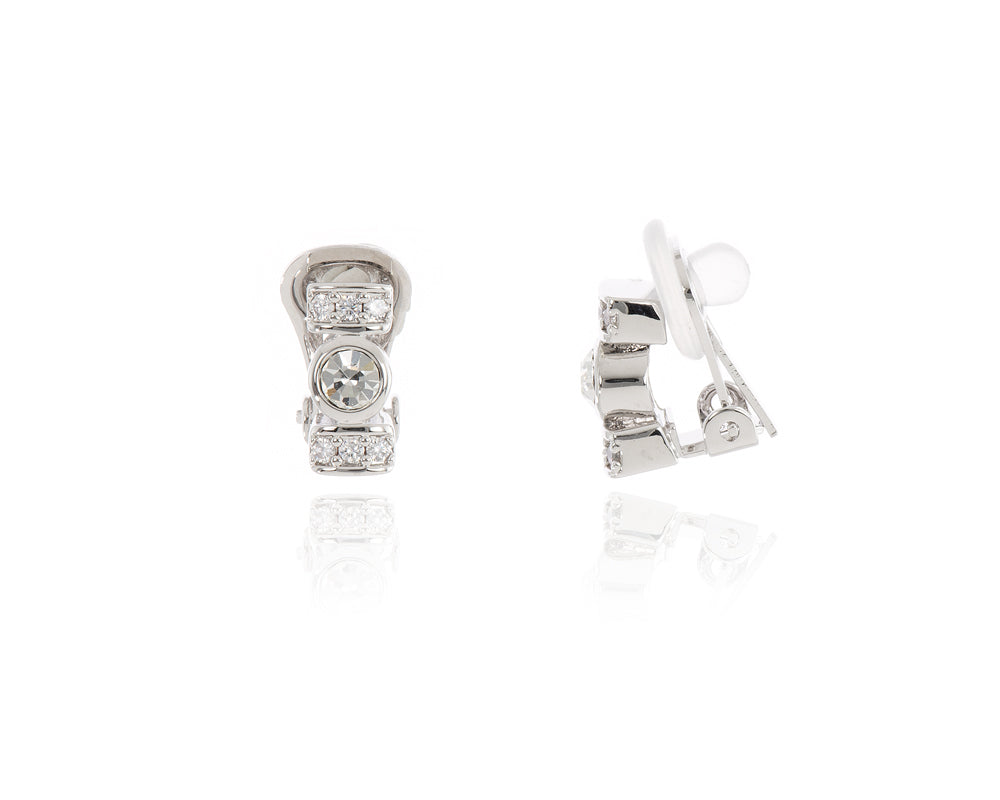 Terri Silver Clip On Earrings