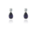 Load image into Gallery viewer, Shade Silver Tanzanite Drop Earrings
