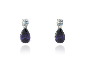 Shade Silver Tanzanite Drop Earrings