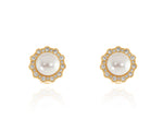 Load image into Gallery viewer, Florantine Pearl Gold Clip on Earrings
