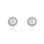 Load image into Gallery viewer, Florantine Pearl Silver Clip on Earrings
