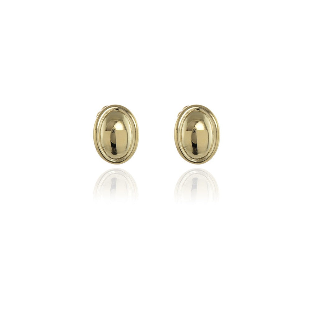 Vega Polished Gold Clip On Earrings