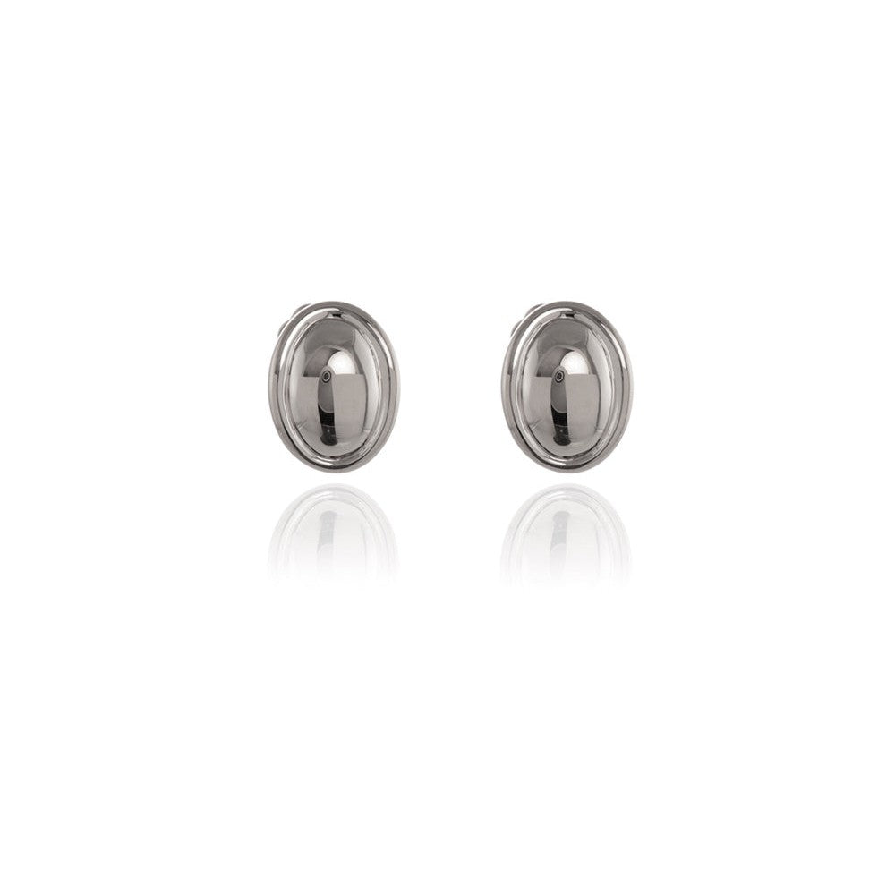 Vega Polished Silver Clip On Earrings