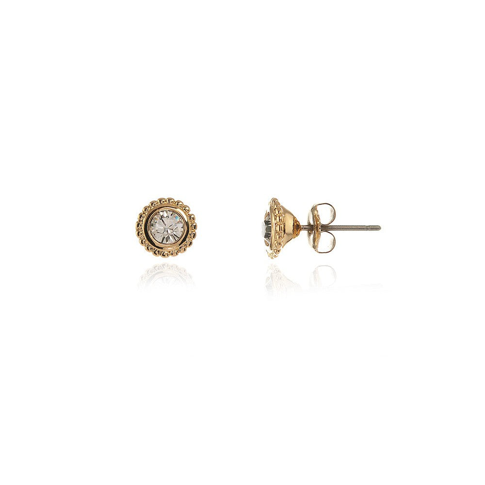 Bree Solitaire Gold Earrings