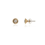 Load image into Gallery viewer, Bree Solitaire Gold Earrings
