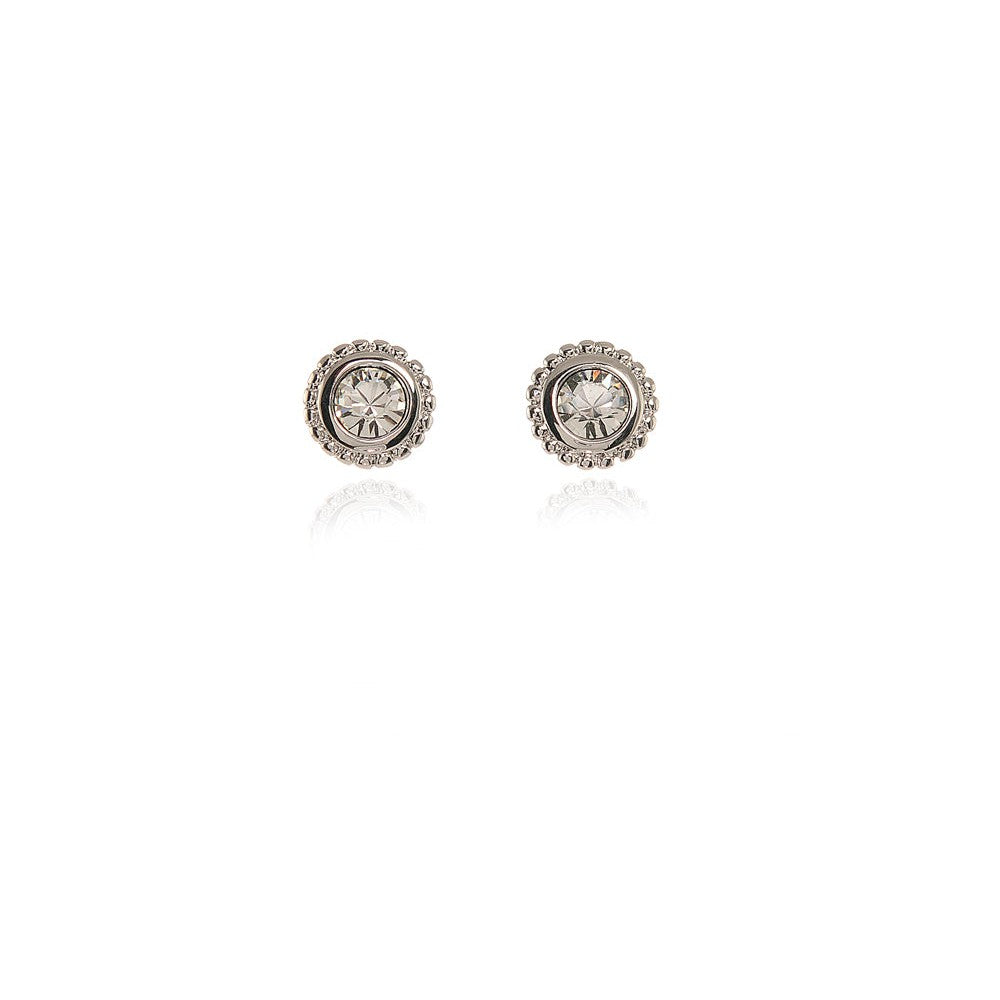 Bree Solitaire Silver Earrings