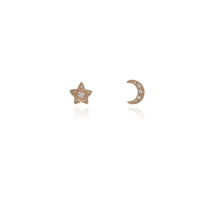 Lunar Star Gold Earrings