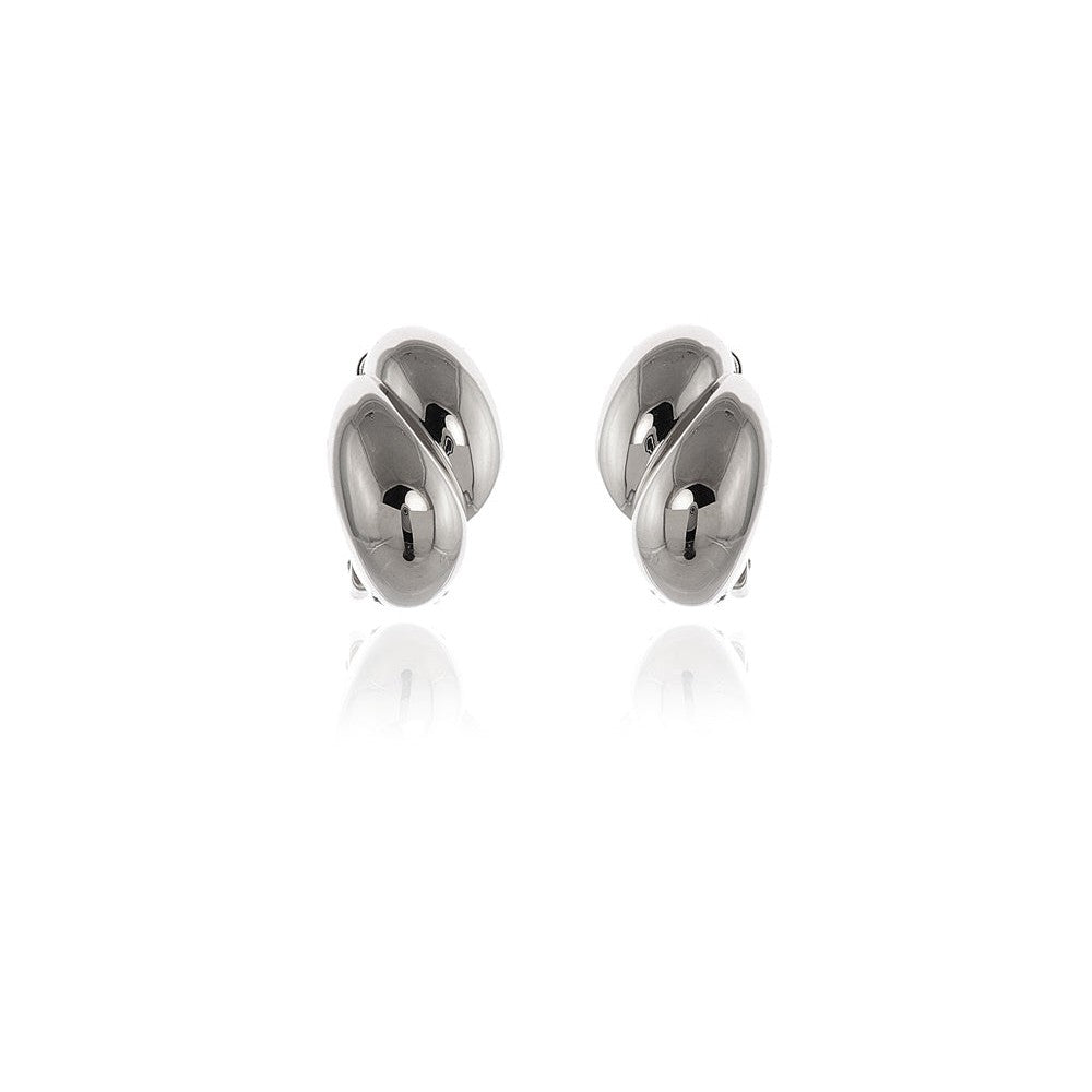 Laine Polished Silver Clip On Earrings