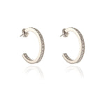 Load image into Gallery viewer, Saga Large Silver Hoop Earrings
