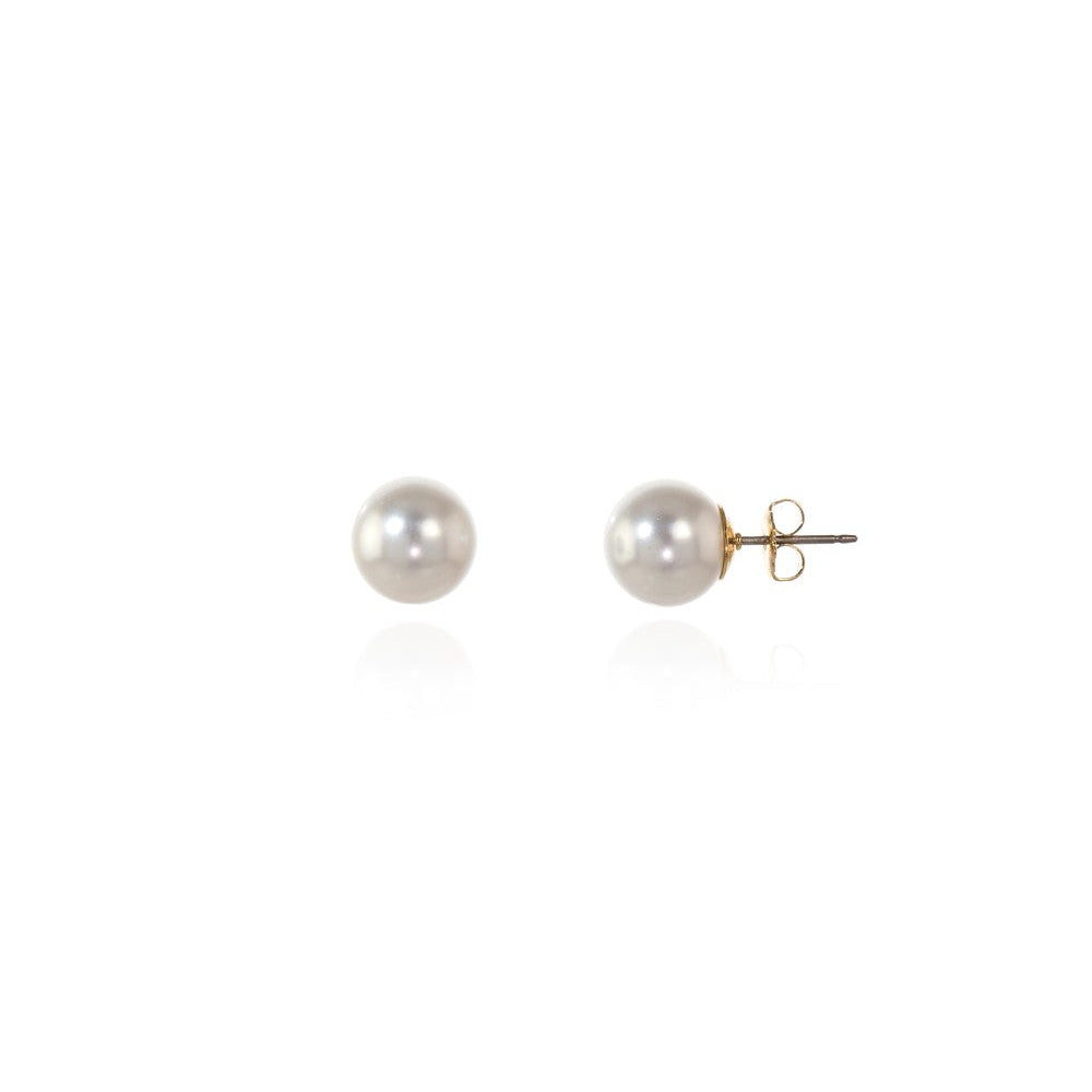 Mac 10 White Pearl Earrings