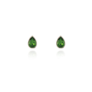 Ran Silver Fern Green Earrings