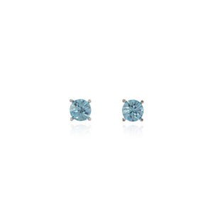 Laine 8mm Aquamarine Silver Earrings