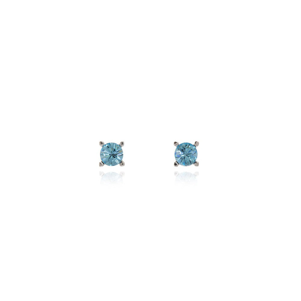 Laine 6mm Aquamarine Silver Earrings