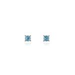 Load image into Gallery viewer, Laine 6mm Aquamarine Silver Earrings
