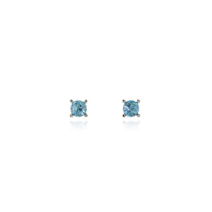 Laine 6mm Aquamarine Silver Earrings