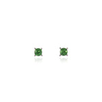 Load image into Gallery viewer, Laine 6mm Emerald Silver Earrings
