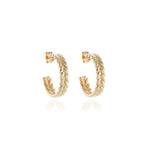 Load image into Gallery viewer, Oletta Gold Hoop Earrings
