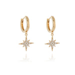 Load image into Gallery viewer, North Star Gold Huggie Earrings
