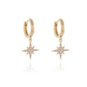 North Star Gold Huggie Earrings