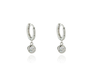 Renate Silver Huggie Earrings