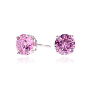 Lana 8mm Sterling Silver Pink Earrings