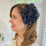 Load image into Gallery viewer, QueenMee Black Corsage Rose Hair Clip Flower Hair Clip Flower Pin
