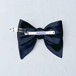 Load image into Gallery viewer, QueenMee Black Satin Hair Bow Black Hair Clip
