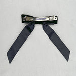 Load image into Gallery viewer, QueenMee Black Velvet Bow Hair Clip with Jewels
