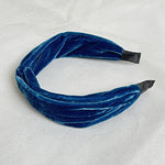 Load image into Gallery viewer, QueenMee Blue Headband Velvet Headband Knot Hair Band
