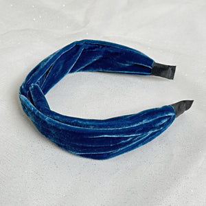 QueenMee Blue Headband Velvet Headband Knot Hair Band