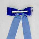 Load image into Gallery viewer, QueenMee Blue Velvet Hair Bow Royal Blue Hair Clip Alligator Clip
