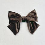 Load image into Gallery viewer, QueenMee Brown Hair Bow Velvet Bow Hair Clip
