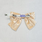 Load image into Gallery viewer, QueenMee Cream Hair Bow Velvet Bow Hair Clip
