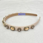 Load image into Gallery viewer, QueenMee Cream Headband Cream Hair Band Vintage Headband with Gems
