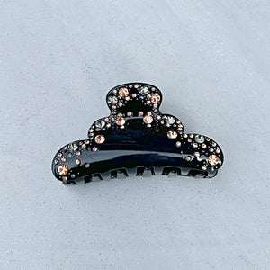 QueenMee Crystal Hair Claw Clip in Black