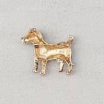 Load image into Gallery viewer, QueenMee Dog Brooch Dog Pin Vintage Brooch Black Gold Brooch Diamante
