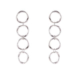 Load image into Gallery viewer, loveRocks 4 Open Ring Earrings Silver Tone
