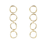 Load image into Gallery viewer, loveRocks 4 Open Ring Earrings Gold Tone
