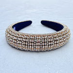 Load image into Gallery viewer, QueenMee Gold Headband with Diamante Statement Headband
